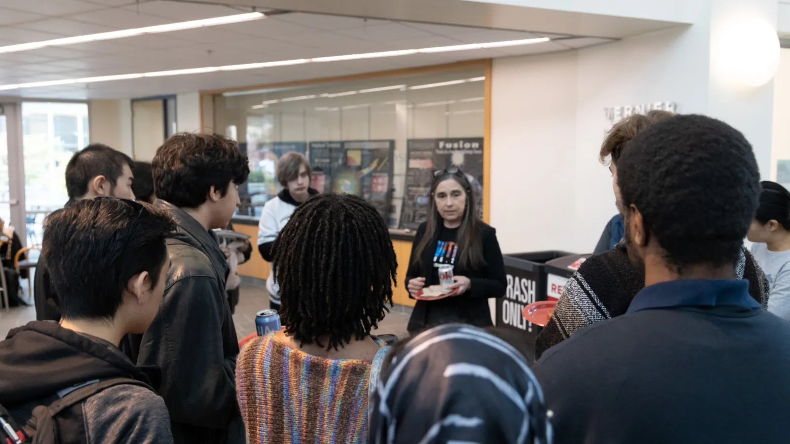 Kim Budil meeting with Ohio State students