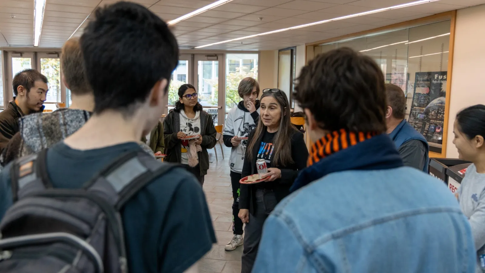 Kim Budil meeting with Ohio State students