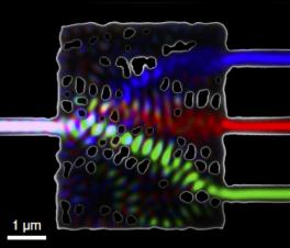 scanning electron micrograph of a wavelength splitter in silicon 