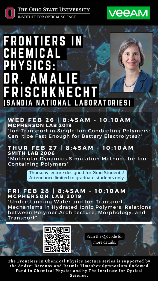 Dr. Amalie Frischknecht - Frontiers in Chemical Physics