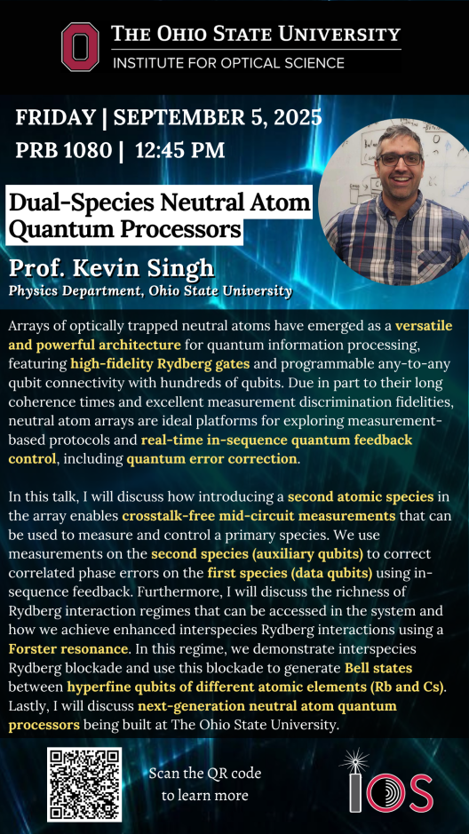 Kevin Singh Seminar Flyer