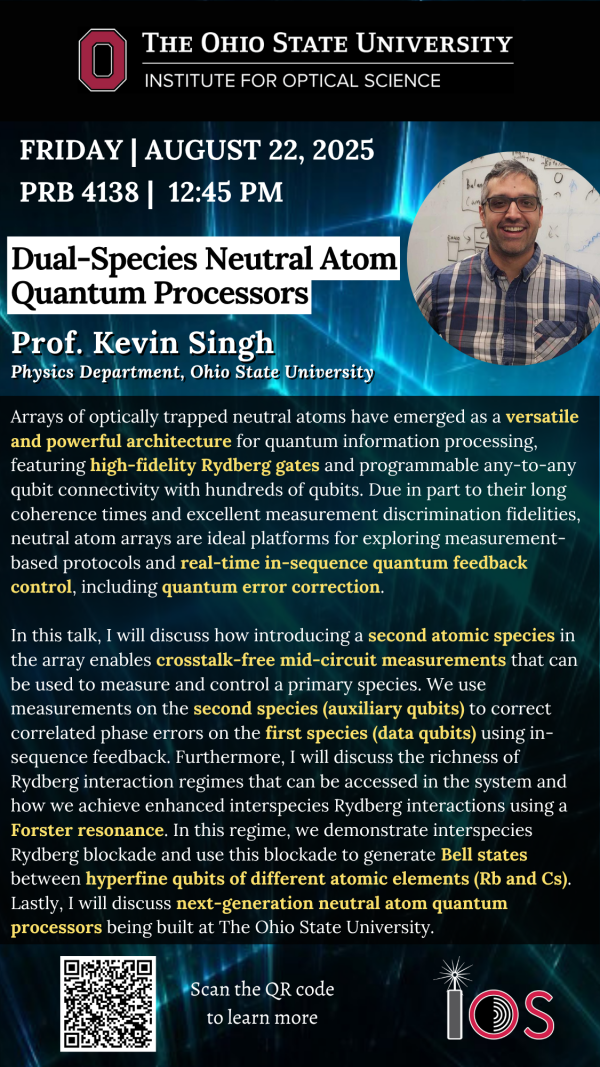 Kevin Singh Seminar Flyer