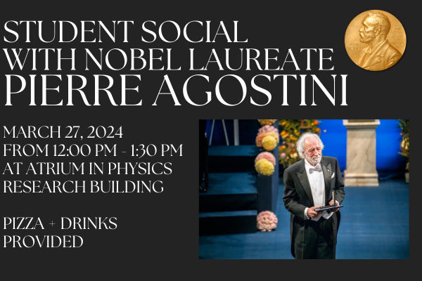 Flyer for Student Social with Pierre Agostini
